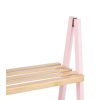 Fürdőszoba polcok Rózsaszín Természetes Bambusz fenyőfa 40,3 x 81,5 x 30 cm MOST 17170 HELYETT 11013 Ft-ért!