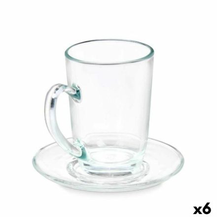 Csésze Tányérral Vivalto 41089 Átlátszó Üveg 200 ml (6 egység) MOST 9598 HELYETT 5391 Ft-ért!