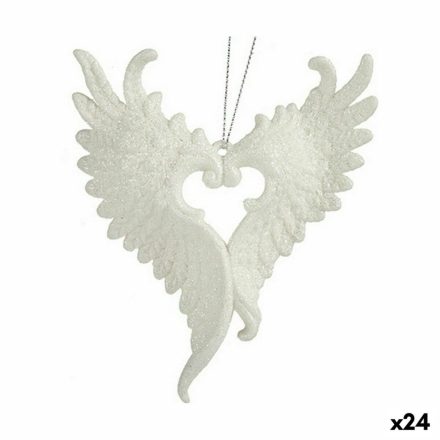 Karácsonyfagömb Angyal szárnyak Fehér Műanyag Glitter 12 x 13 x 2,5 cm (24 egység) MOST 30450 HELYETT 18685 Ft-ért!