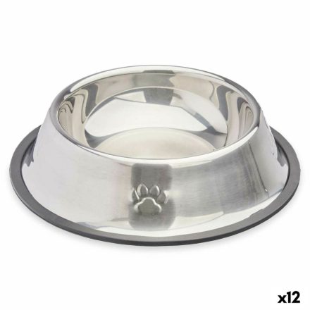 Kutya etető Ezüst színű Szürke Gumi Fém 22 x 6 x 22 cm (12 egység) MOST 22785 HELYETT 13981 Ft-ért!