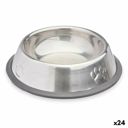 Kutya etető Ezüst színű Szürke Gumi Fém 15 x 4 x 15 cm (24 egység) MOST 26660 HELYETT 16362 Ft-ért!