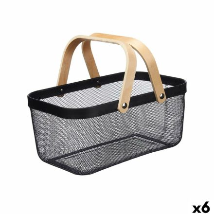 Többcélú kosár Kinvara 1031 Fekete Fa Fém 42,5 x 18 x 26,5 cm (6 egység) MOST 55563 HELYETT 37866 Ft-ért!