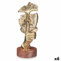   Dekoratív Figura Arc Aranysàrga Fa Fém 12 x 29 x 11 cm MOST 46065 HELYETT 31392 Ft-ért!