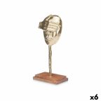   Dekoratív Figura Arc Aranysàrga Fa Fém 16 x 34 x 10 cm MOST 53792 HELYETT 36659 Ft-ért!