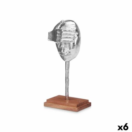 Dekoratív Figura Arc Ezüst színű Fa Fém 16 x 34 x 10 cm MOST 55563 HELYETT 37866 Ft-ért!