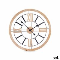   Falióra Fekete Fém Fa MDF 60 x 60 x 4,5 cm (4 egység) MOST 64179 HELYETT 50491 Ft-ért!