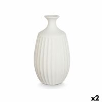   Váza Fehér Kerámia 21 x 39 x 21 cm (2 egység) MOST 22468 HELYETT 14411 Ft-ért!