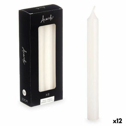 Gyertya készlet Acorde 126-A-AR Fehér 2 x 2 x 20 cm (12 egység) MOST 25987 HELYETT 15948 Ft-ért!