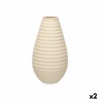   Váza Bézs szín Kerámia 22 x 44 x 22 cm (2 egység) Csíkok MOST 24262 HELYETT 14890 Ft-ért!