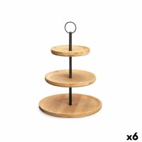   Gyümölcsöstál Kinvara KT225015-2 Fekete Természetes Fém Bambusz 25 x 37 x 25 cm (6 egység) MOST 41990 HELYETT 28615 Ft-ért!