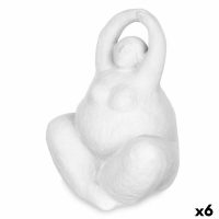   Dekoratív Figura Fehér Dolomite 14 x 18 x 11 cm (6 egység) Hölgy Yoga MOST 40767 HELYETT 25018 Ft-ért!