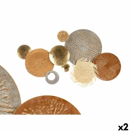 Fali Dekoráció GiftDecor 23SMA0041 Barna Szürke Fém Papír Természetes rost 90,2 x 5,7 x 47 cm (2 egység) MOST 54256 HELYETT 42686 Ft-ért!