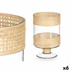   Gyertyatartó GiftDecor SG-29684 Átlátszó Természetes Üveg Rattan 15,5 x 24 x 15,5 cm (6 egység) MOST 55648 HELYETT 37924 Ft-ért!