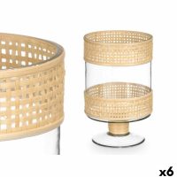   Gyertyatartó GiftDecor SG-29684 Átlátszó Természetes Üveg Rattan 15,5 x 24 x 15,5 cm (6 egység) MOST 55648 HELYETT 37924 Ft-ért!