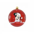  Karácsonyi dísz Mickey Mouse Happy smiles 6 egység Piros Műanyag (Ø 8 cm) MOST 10356 HELYETT 5812 Ft-ért!
