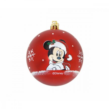 Karácsonyi dísz Mickey Mouse Happy smiles 6 egység Piros Műanyag (Ø 8 cm) MOST 10356 HELYETT 5812 Ft-ért!