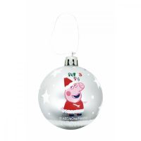   Karácsonyi dísz Peppa Pig Cosy corner Ezüst színű 6 egység Műanyag (Ø 8 cm) MOST 10356 HELYETT 5812 Ft-ért!