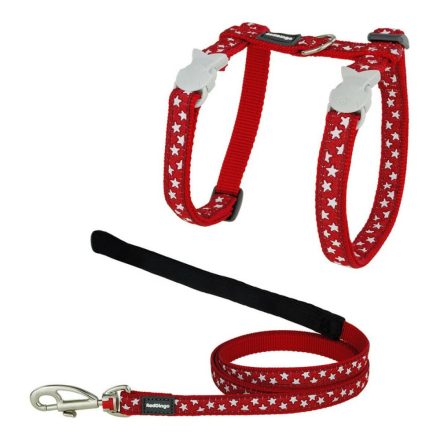 Macskahám Red Dingo Style Piros Csillag Fehér Szíj MOST 11369 HELYETT 6804 Ft-ért!