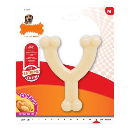Kutya rágójátékok Nylabone Extreme Chew Wishbone M méret Csirke Nejlon MOST 10395 HELYETT 6226 Ft-ért!