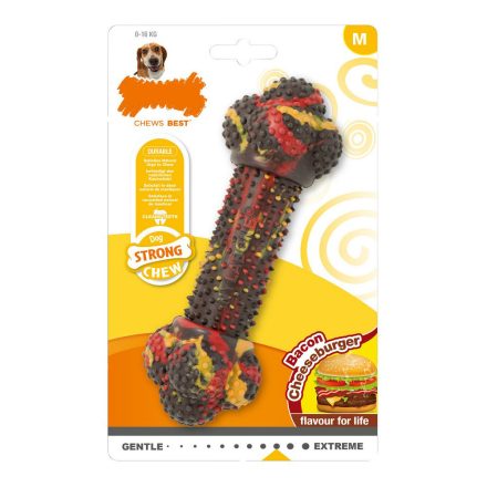 Kutya rágójátékok Nylabone Strong Chew Bacon Sajt Hamburger Gumi M méret MOST 12754 HELYETT 7631 Ft-ért!