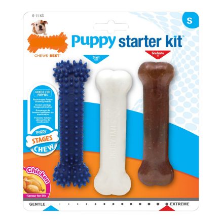 Kutya rágójátékok Nylabone Extreme Chew Starter Kit Kölyökkutyák Csirke Nejlon Hőre lágyuló (3 pcs) MOST 15414 HELYETT 9227 Ft-ért!