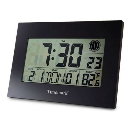 Falióra hőmérővel Timemark Fekete (24 x 17 x 2 cm) MOST 15554 HELYETT 10475 Ft-ért!