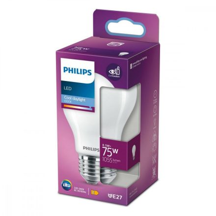 LED Izzók Philips E 8,5 W E27 1055 lm Ø 6 x 10,4 cm (6500 K) MOST 8454 HELYETT 4746 Ft-ért!