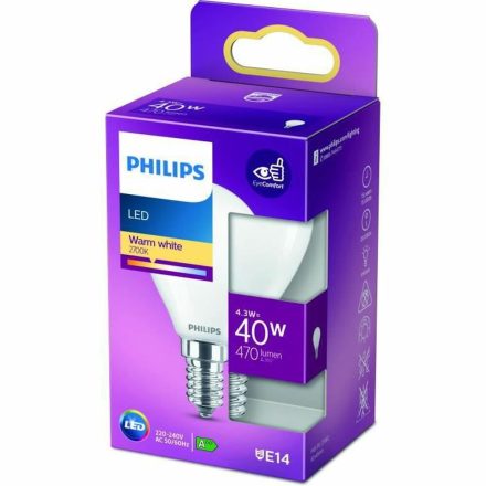 LED Izzók Philips E14 470 lm (4,5 x 8,2 cm) (2700 K) MOST 3821 HELYETT 2290 Ft-ért!