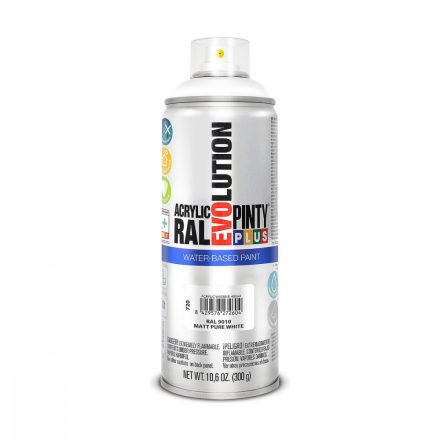 Spray festék Pintyplus Evolution RAL 9010 Matt Vízbázis Pure White 400 ml MOST 11052 HELYETT 6201 Ft-ért!