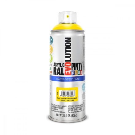 Spray festék Pintyplus Evolution RAL 1021 Vízbázis Sunny Yellow 400 ml MOST 11052 HELYETT 6201 Ft-ért!