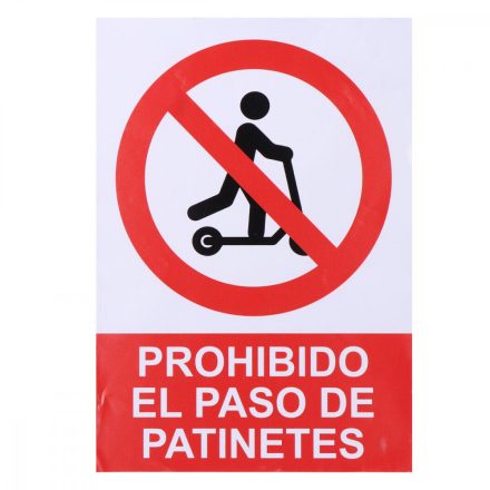 Jel Normaluz Prohibido acceder con patinete Műanyag (21 x 30 cm) MOST 9018 HELYETT 5060 Ft-ért!