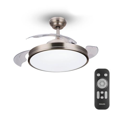 Mennyezeti Ventilátor Lámpával Philips Atlas 35 W 28 W 4500 Lm nikkel (2700 K) MOST 171307 HELYETT 144759 Ft-ért!