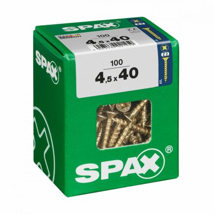 Csavaros doboz SPAX Fa csavar Lapos fej (4,5 x 40 mm) MOST 10743 HELYETT 6027 Ft-ért!