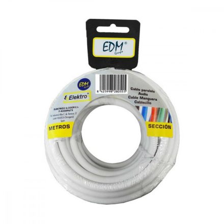 Kábel EDM 2 x 1 mm 10 m Fehér MOST 11656 HELYETT 6540 Ft-ért!