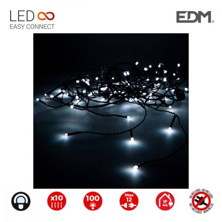 LED-es fényfüggöny EDM Easy-Connect Fehér 1,8 W (2 x 1 m) MOST 15074 HELYETT 10153 Ft-ért!