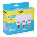   Pack of 3 LED bulbs EDM F 10 W E27 810 Lm Ø 6 x 10,8 cm (6400 K) MOST 6551 HELYETT 3679 Ft-ért!