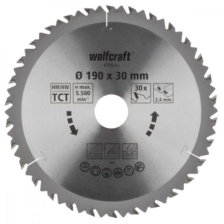 Vágólemez Wolfcraft 6736000 Ø190 X 2,4 mm MOST 18253 HELYETT 12294 Ft-ért!