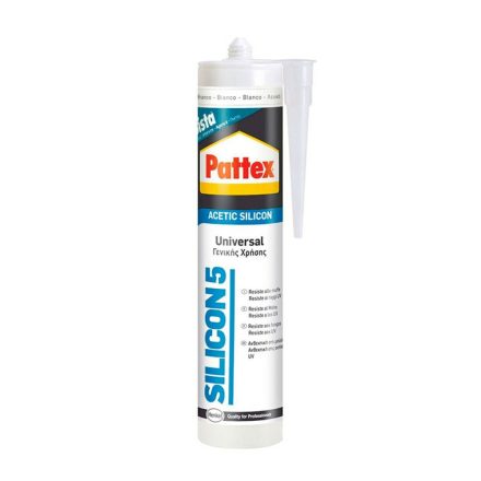 Szilikon Pattex Silicon 5 Egyetemes Fehér 280 ml MOST 5963 HELYETT 3348 Ft-ért!