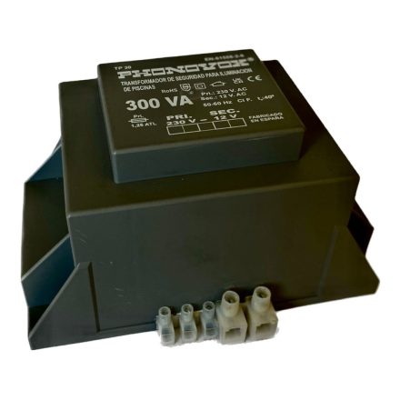 Safety transformer for swimming pool lighting PHONOVOX tp30300 300 VA 12 V 230 V 50-60 Hz 16,5 x 11,1 x 9,4 cm MOST 63027 HELYETT 48507 Ft-ért!