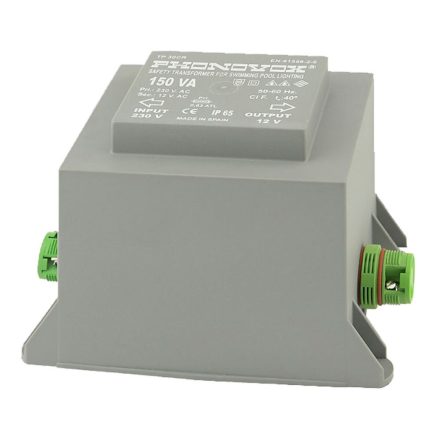Safety transformer for swimming pool lighting PHONOVOX tp30103cr 150 VA 12 V 230 V 50-60 Hz 12,9 x 7,2 x 9,9 cm MOST 55409 HELYETT 42174 Ft-ért!