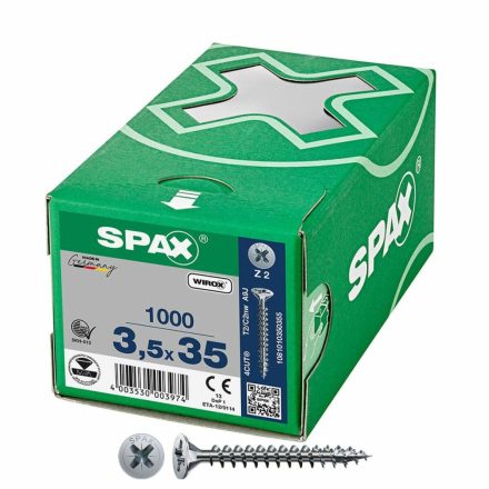Csavaros doboz SPAX Wirox Z2 Lapos fej 3,5 x 35 mm 1000 Unidades MOST 26985 HELYETT 18172 Ft-ért!