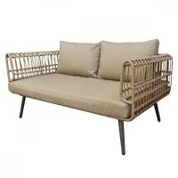   2 Üléses Kanapé Ariki Acél Rattan szintetikus rattan 161 x 84 x 67 cm MOST 534015 HELYETT 406440 Ft-ért!