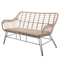   Kerti fotel Ariki 121 x 62 x 76 cm szintetikus rattan Acél Grafit MOST 185422 HELYETT 141121 Ft-ért!