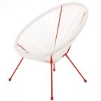   Kerti fotel Acapulco 73 x 80 x 85 cm Piros Fehér Rattan MOST 37442 HELYETT 27540 Ft-ért!