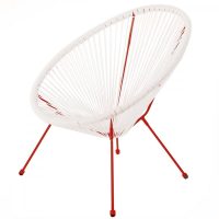   Kerti fotel Acapulco 73 x 80 x 85 cm Piros Fehér Rattan MOST 37442 HELYETT 27540 Ft-ért!