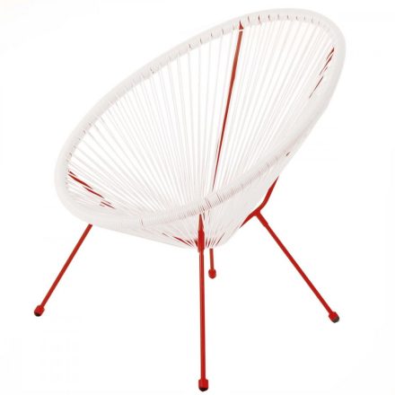 Kerti fotel Acapulco 73 x 80 x 85 cm Piros Fehér Rattan MOST 42237 HELYETT 28449 Ft-ért!