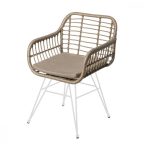   градински стол Ariki 57 x 62 x 80 cm szintetikus rattan Acél Fehér MOST 102735 HELYETT 76435 Ft-ért!