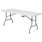   Összecsukható Asztal Fehér HDPE 244 x 75 x 74 cm MOST 80738 HELYETT 60065 Ft-ért!