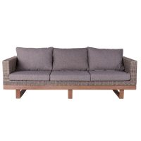   Kerti kanapé Patsy Szürke Alumínium Rattan Akácfa 220 x 89 x 64,50 cm MOST 968017 HELYETT 736760 Ft-ért!