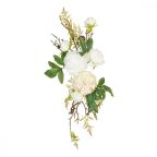   Dekorációs virágok 65 x 30 x 18 cm Fehér Pünkösdi rózsa MOST 17642 HELYETT 11318 Ft-ért!